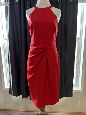 Vince Camuto Red Halter Midi Dress